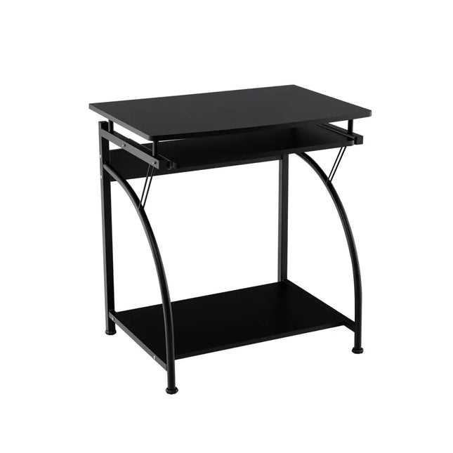 Spacious Wooden PC Laptop Computer Desk - Black - Computer Desks