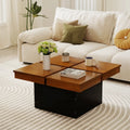 Square Coffee Table Mid Century Modern Center Table-Walnut - Walnut - Coffee Tables