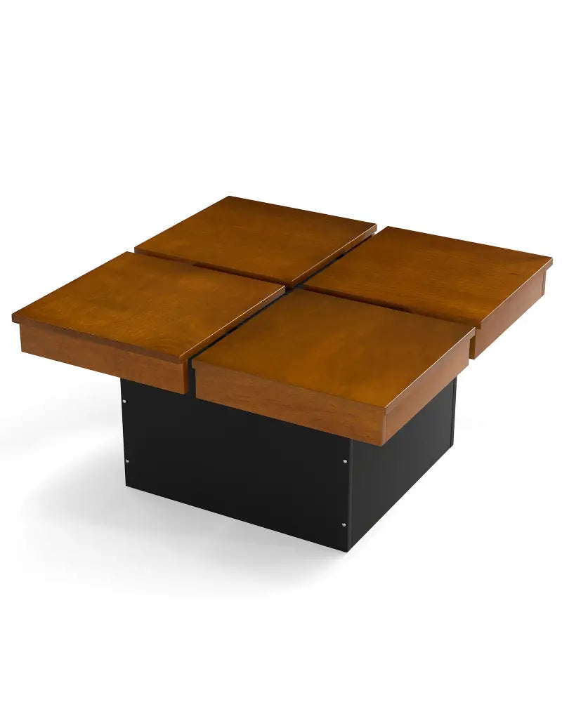 Square Coffee Table Mid Century Modern Center Table-Walnut - Walnut - Coffee Tables