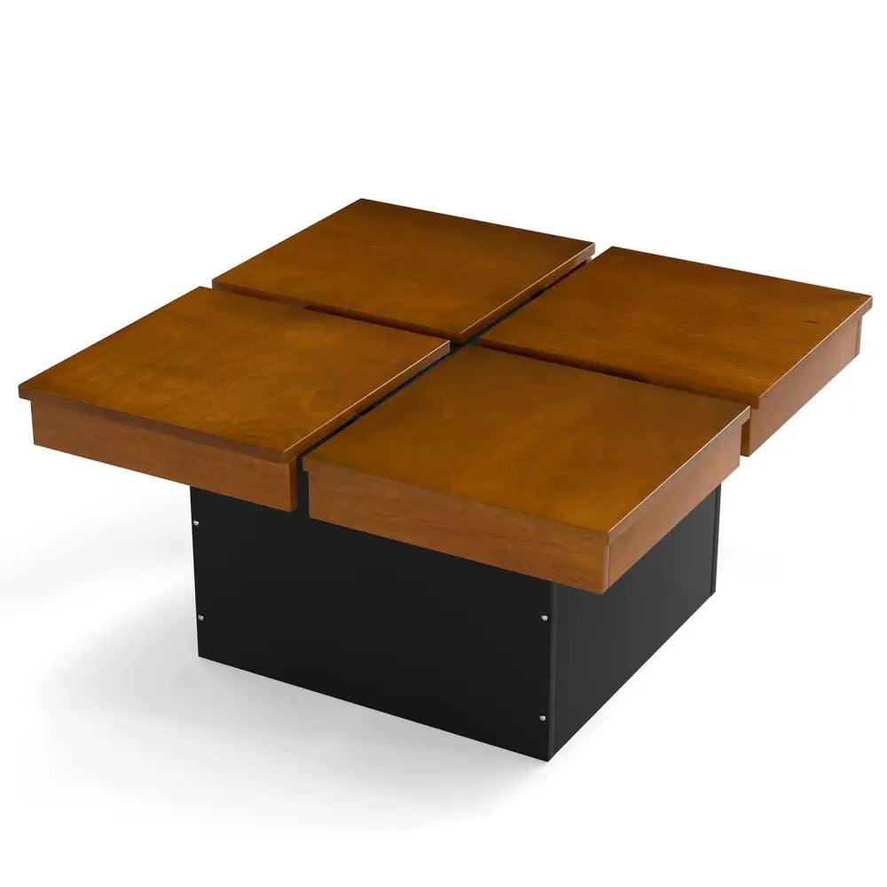 Square Coffee Table Mid Century Modern Center Table-Walnut - Walnut - Coffee Tables