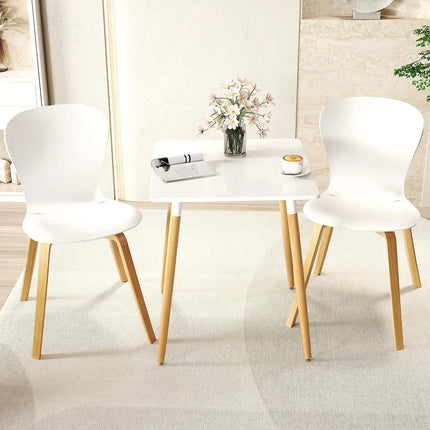 Square Dining Table with Adjustable Foot Pads for Dining Room Kitchen-White - White - Dining Tables