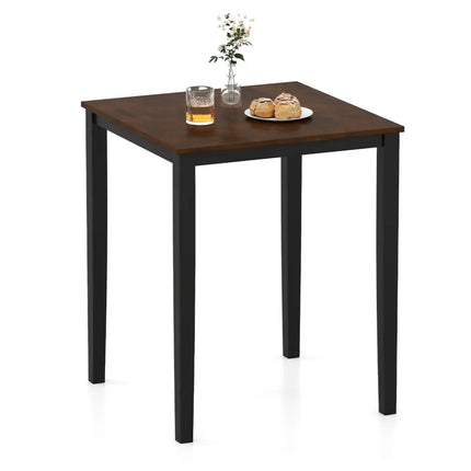Square Dining Table with Solid Wood Frame for 4-Person-Black - Black - Dining Tables