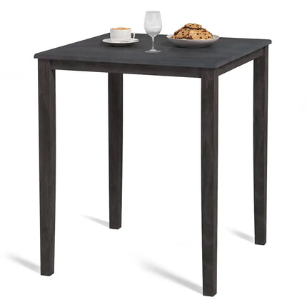 Square Dining Table with Solid Wood Frame for 4-Person-Gray - Gray - Dining Tables