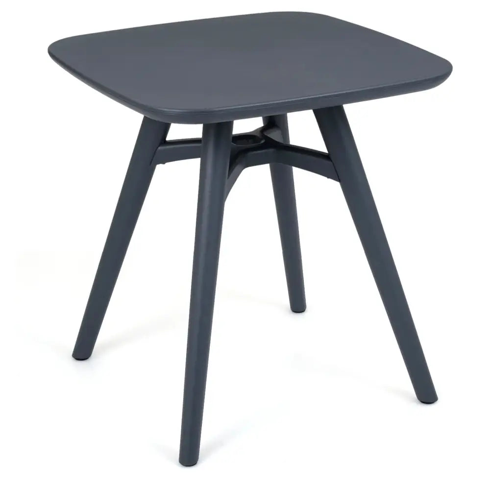 Square Outdoor Dining Table All-Weather Plastic Patio Bistro Table for 4-Gray - Gray - Patio Dining Tables