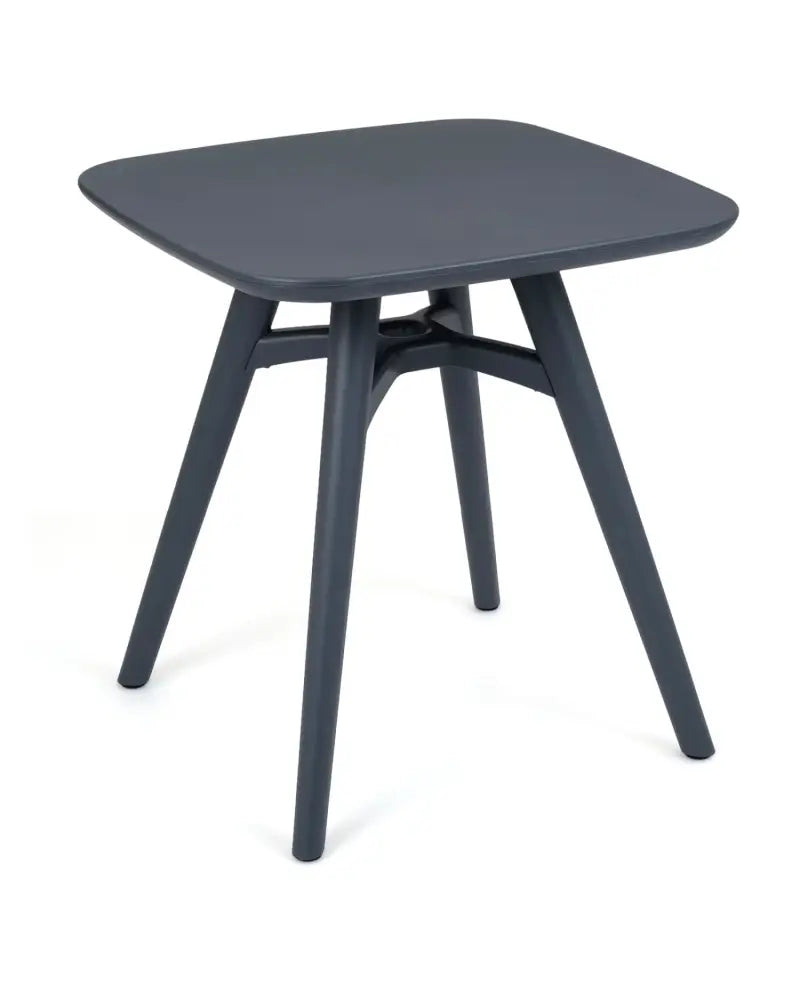 Square Outdoor Dining Table All-Weather Plastic Patio Bistro Table for 4-Gray - Gray - Patio Dining Tables