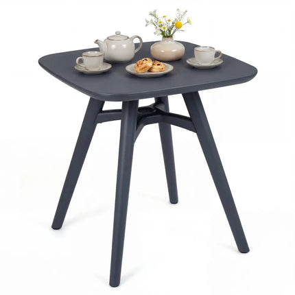 Square Outdoor Dining Table All-Weather Plastic Patio Bistro Table for 4-Gray - Gray - Patio Dining Tables