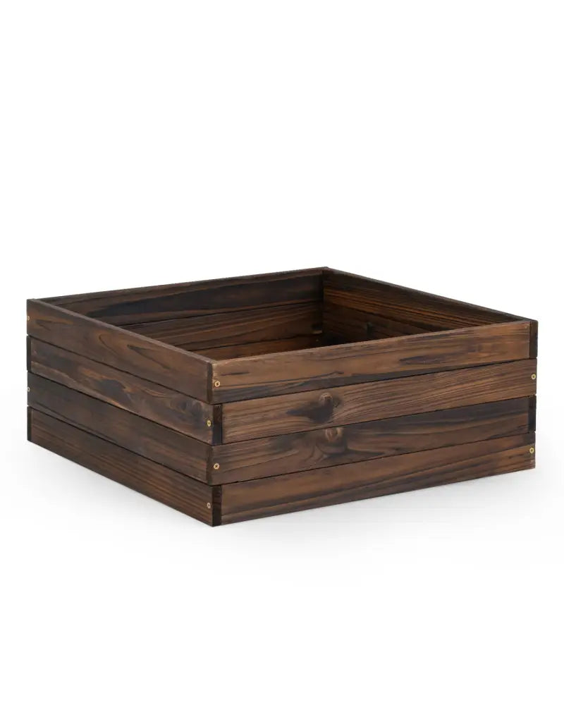 Square Raised Garden Bed Flower Vegetables Seeds Planter - Brown - Raised Garden Beds