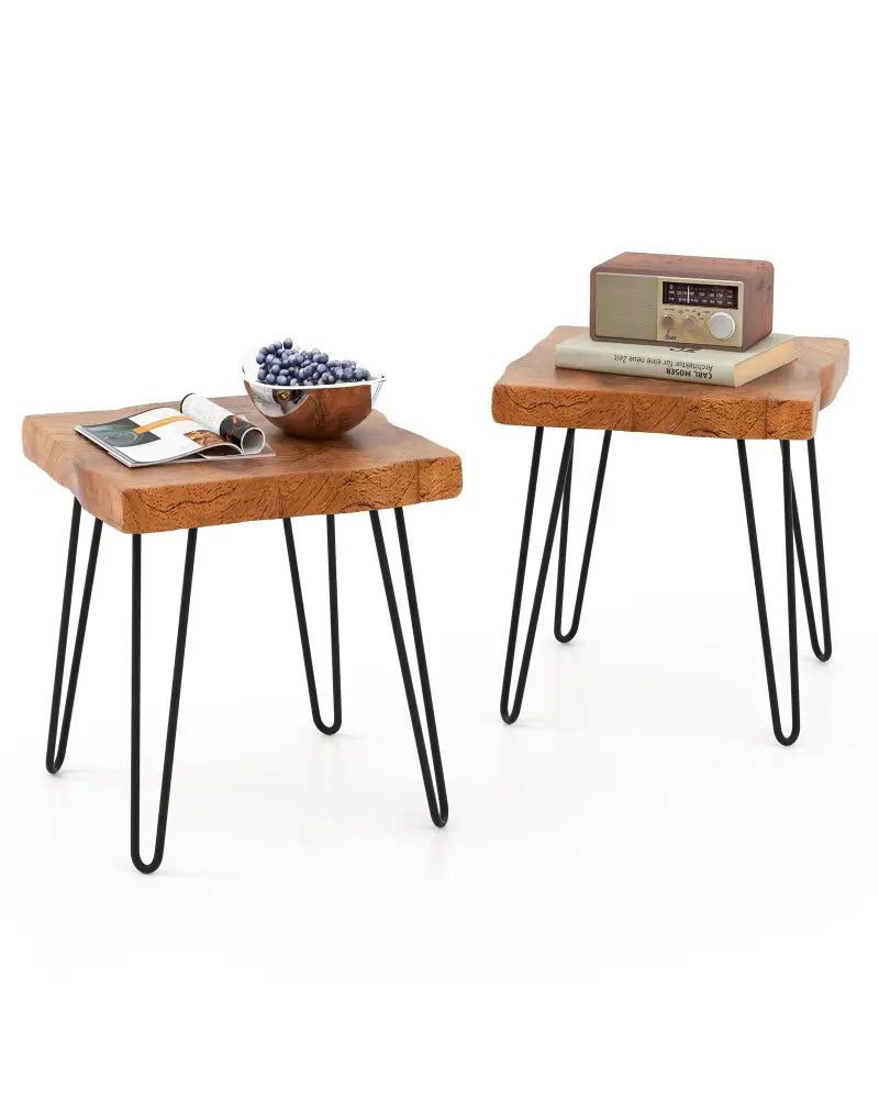 Square Reclaimed Recycled Indonesia Teak Wood End Table - Brown - End & Side Tables