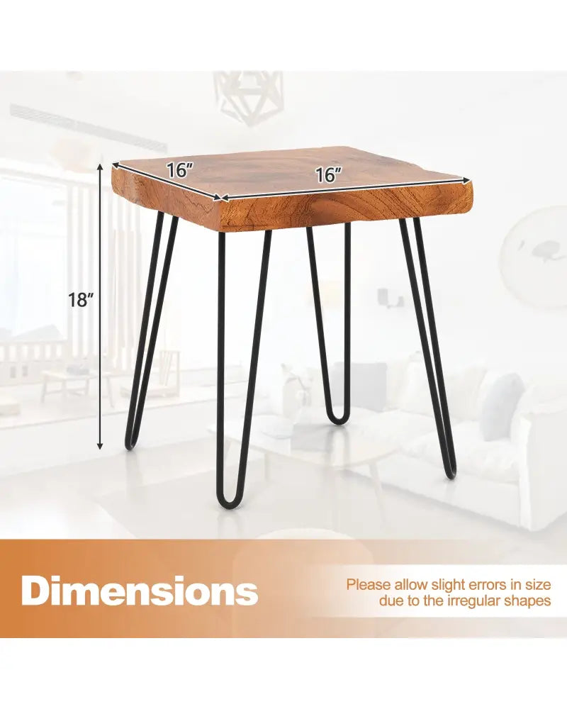 Square Reclaimed Recycled Indonesia Teak Wood End Table - Brown - End & Side Tables