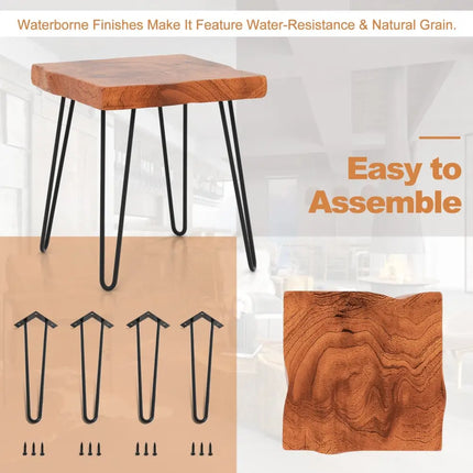 Square Reclaimed Recycled Indonesia Teak Wood End Table - Brown - End & Side Tables