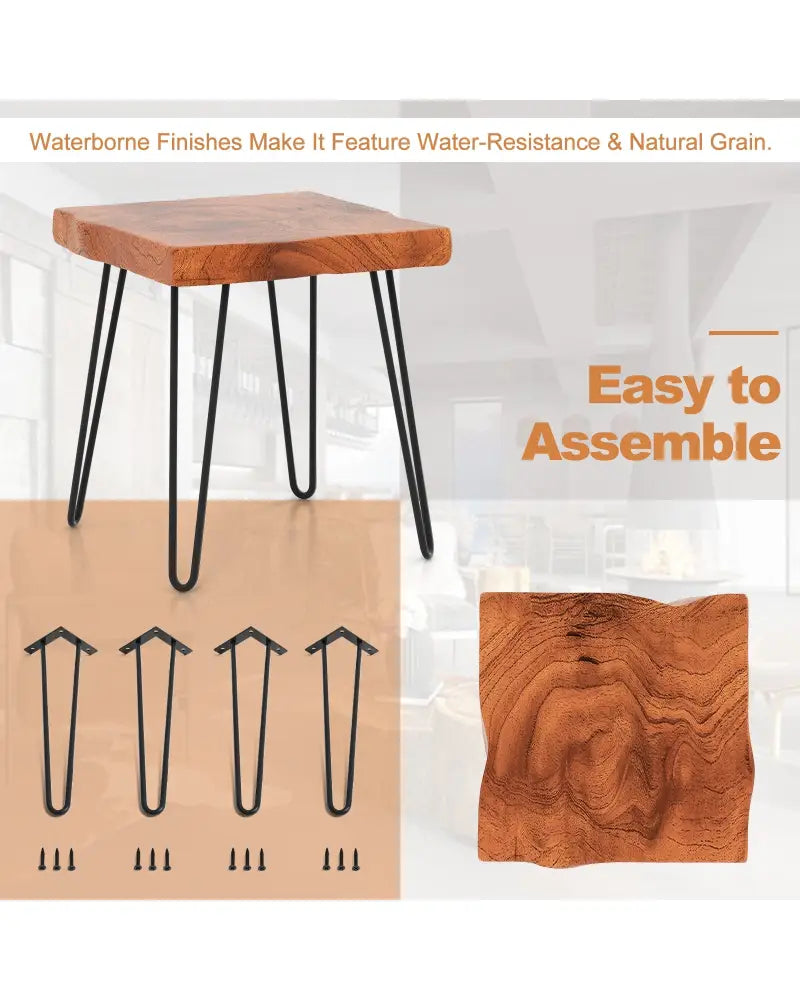 Square Reclaimed Recycled Indonesia Teak Wood End Table - Brown - End & Side Tables