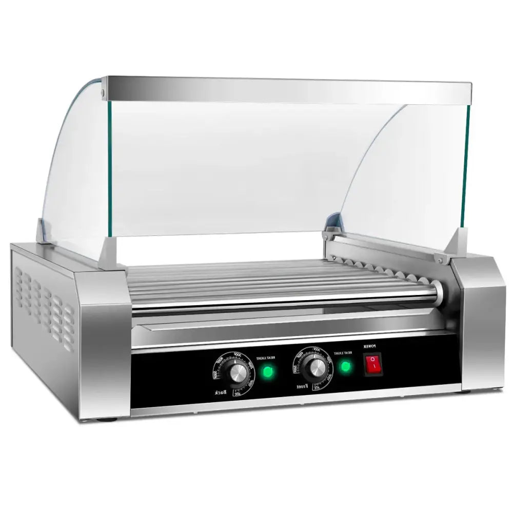 Stainless Steel Commercial 11 Roller Grill and 30 Hot Dog Cooker Machine Costway