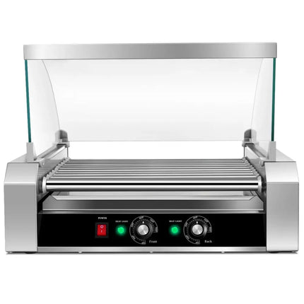 Stainless Steel Commercial 11 Roller Grill and 30 Hot Dog Cooker Machine Costway