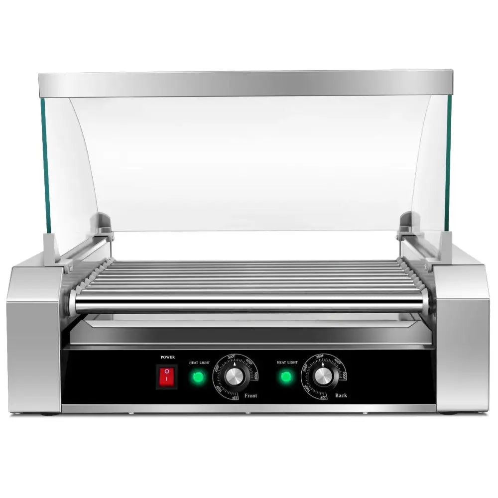 Stainless Steel Commercial 11 Roller Grill and 30 Hot Dog Cooker Machine Costway