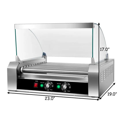 Stainless Steel Commercial 11 Roller Grill and 30 Hot Dog Cooker Machine Costway