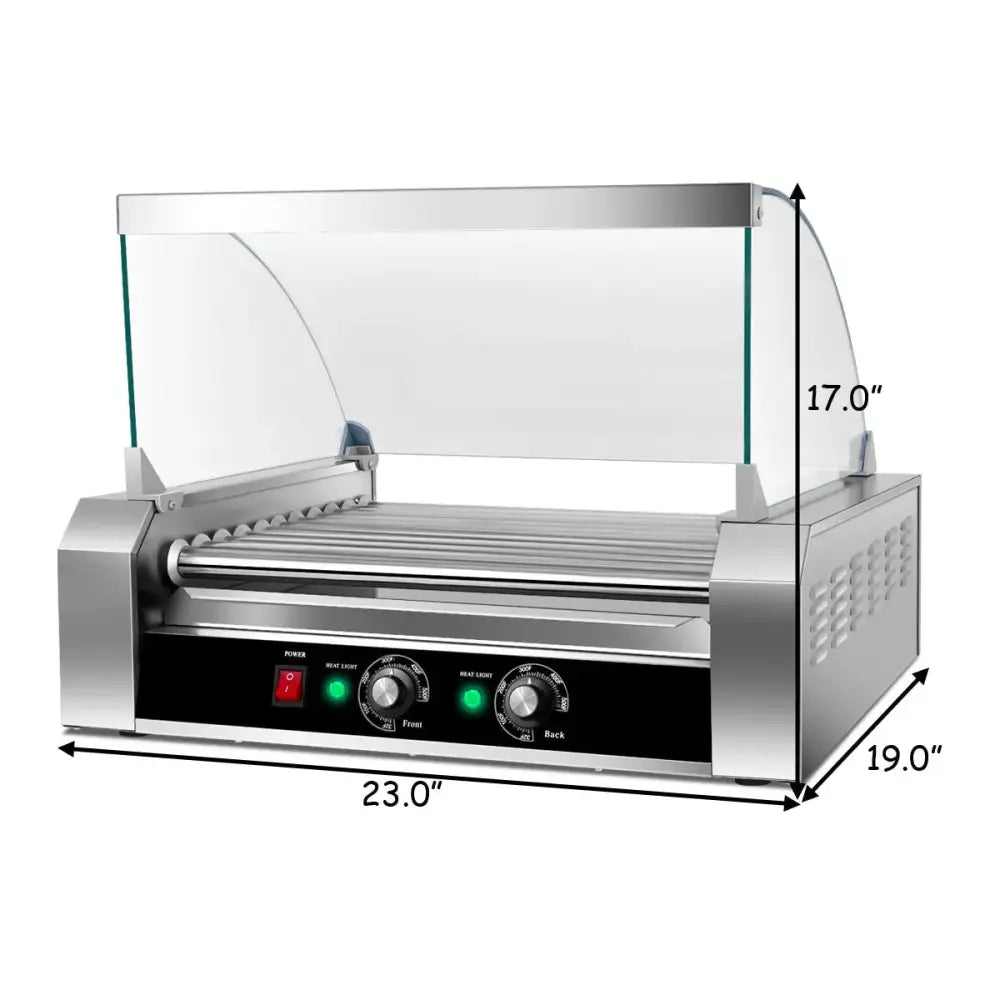 Stainless Steel Commercial 11 Roller Grill and 30 Hot Dog Cooker Machine Costway