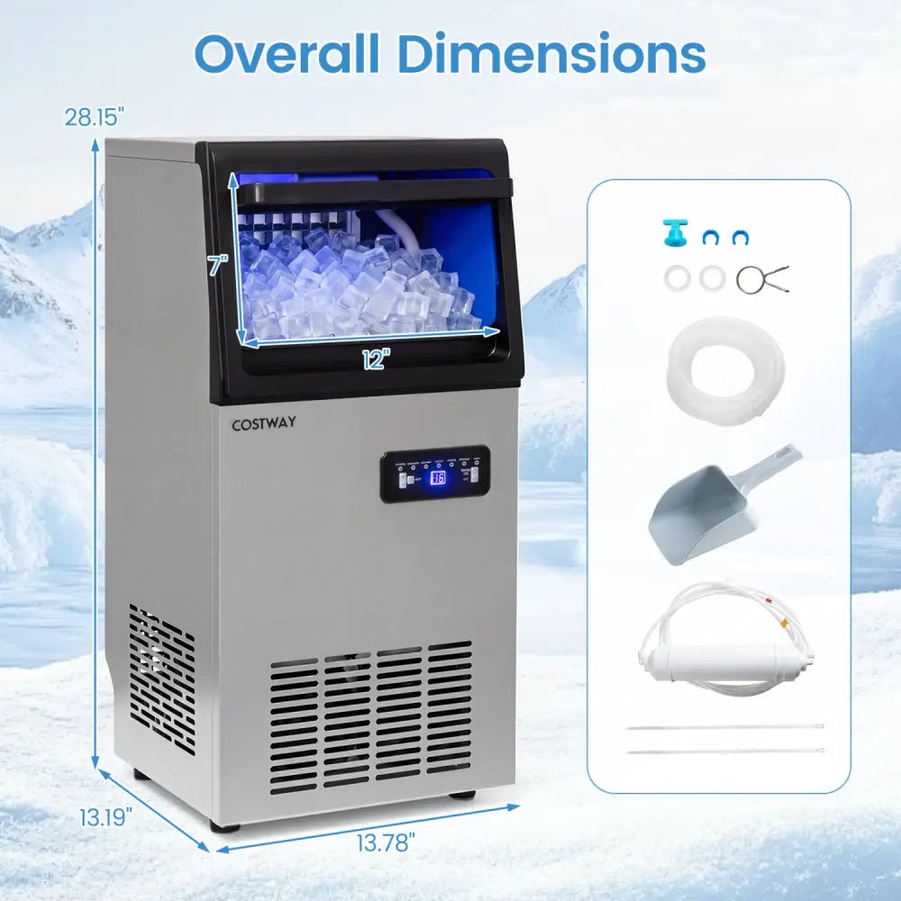 Stainless Steel Commercial Ice Maker 110 lbs/24H - Ice Makers