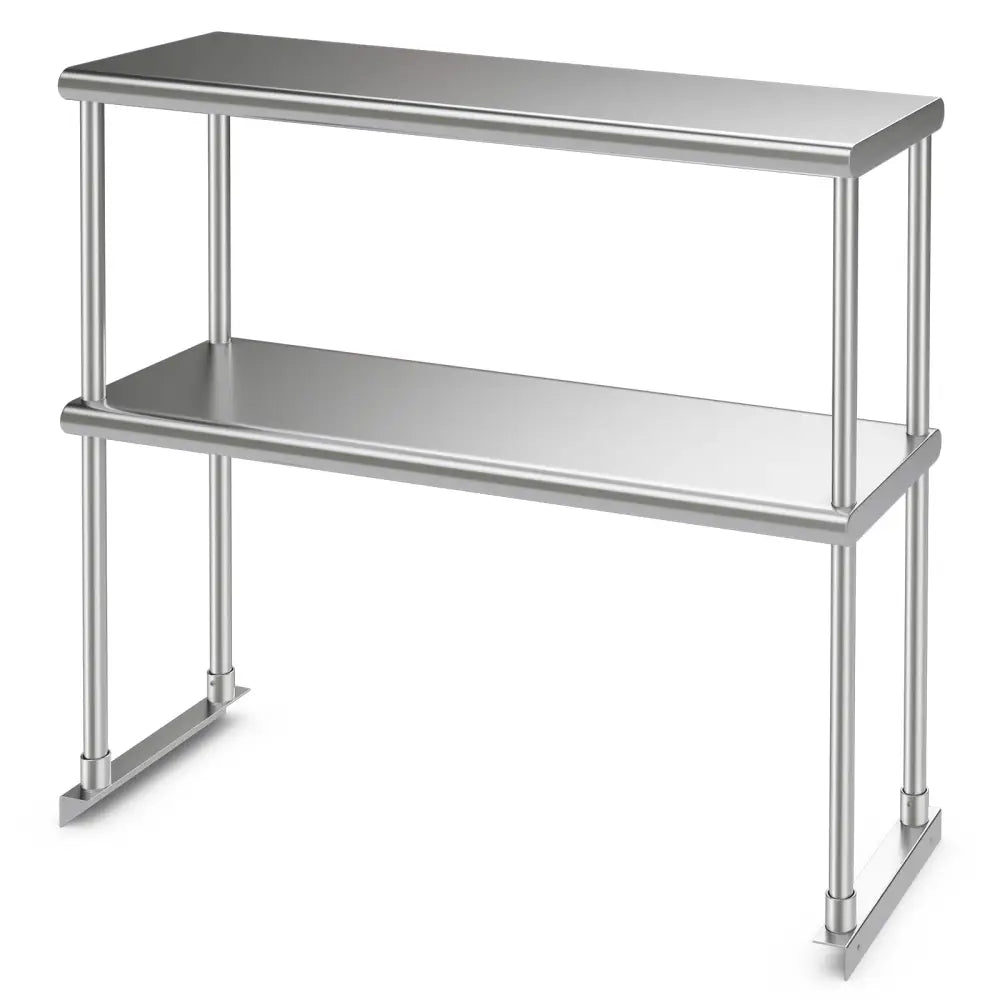 Stainless Steel Overshelf with Adjustable Lower Shelf for Restaurant Kitchen - Silver - Kitchen Tools