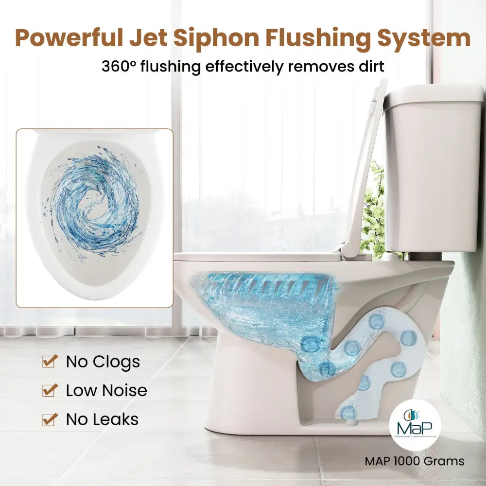 Standard Toilet with 17.5 Inch ADA Comfort Chair Height Seat - White - Toilet