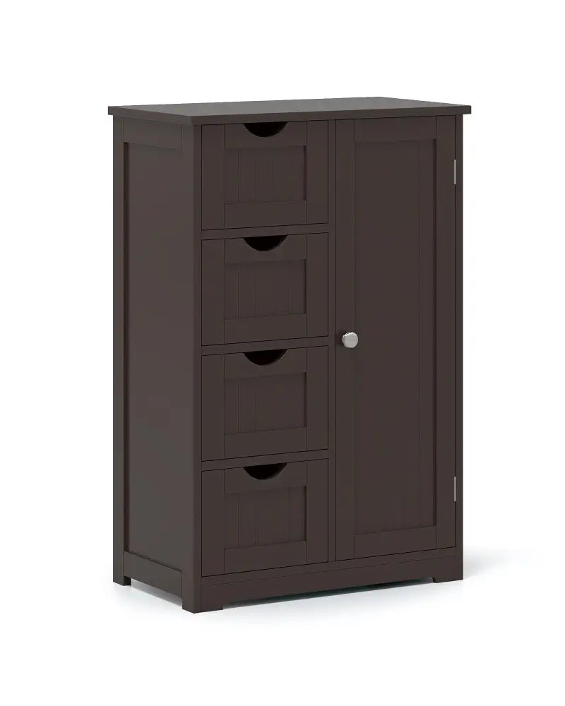 Standing Indoor Wooden Cabinet with 4 Drawers-Brown - Brown - Floor Cabinets