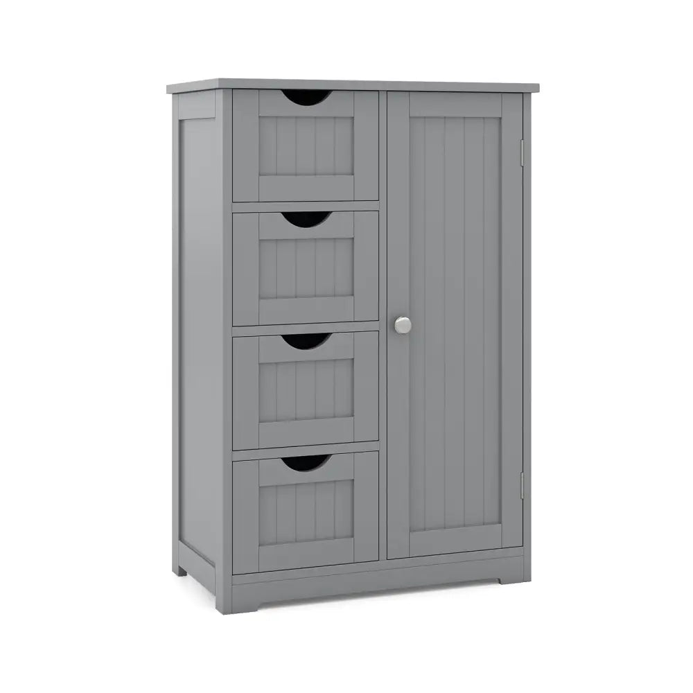 Standing Indoor Wooden Cabinet with 4 Drawers-Gray - Gray - Floor Cabinets
