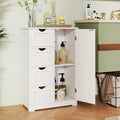 Standing Indoor Wooden Cabinet with 4 Drawers-White - White - Floor Cabinets