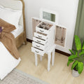 Standing Jewelry Box with 4 Drawers and 2 Side Doors-White - White - Jewelry Armoires