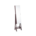 Standing Mirror Jewelry Cabinet-Brown - Brown - Jewelry Armoires