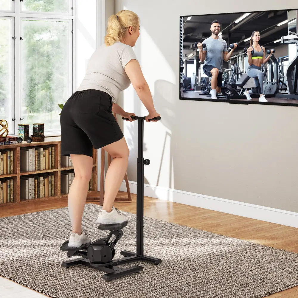 Steppers for Exercise Twist Stair Stepper Workout Equipmen-Black - Black - Sport Equipments