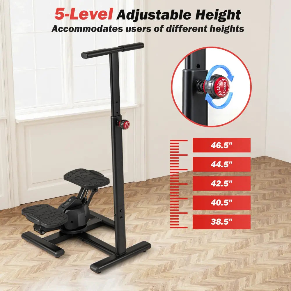 Steppers for Exercise Twist Stair Stepper Workout Equipmen-Black - Black - Sport Equipments