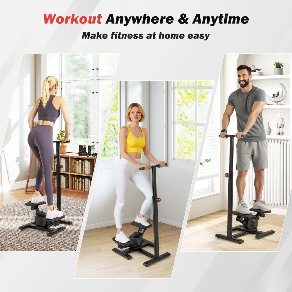 Steppers for Exercise Twist Stair Stepper Workout Equipmen-Black - Black - Sport Equipments