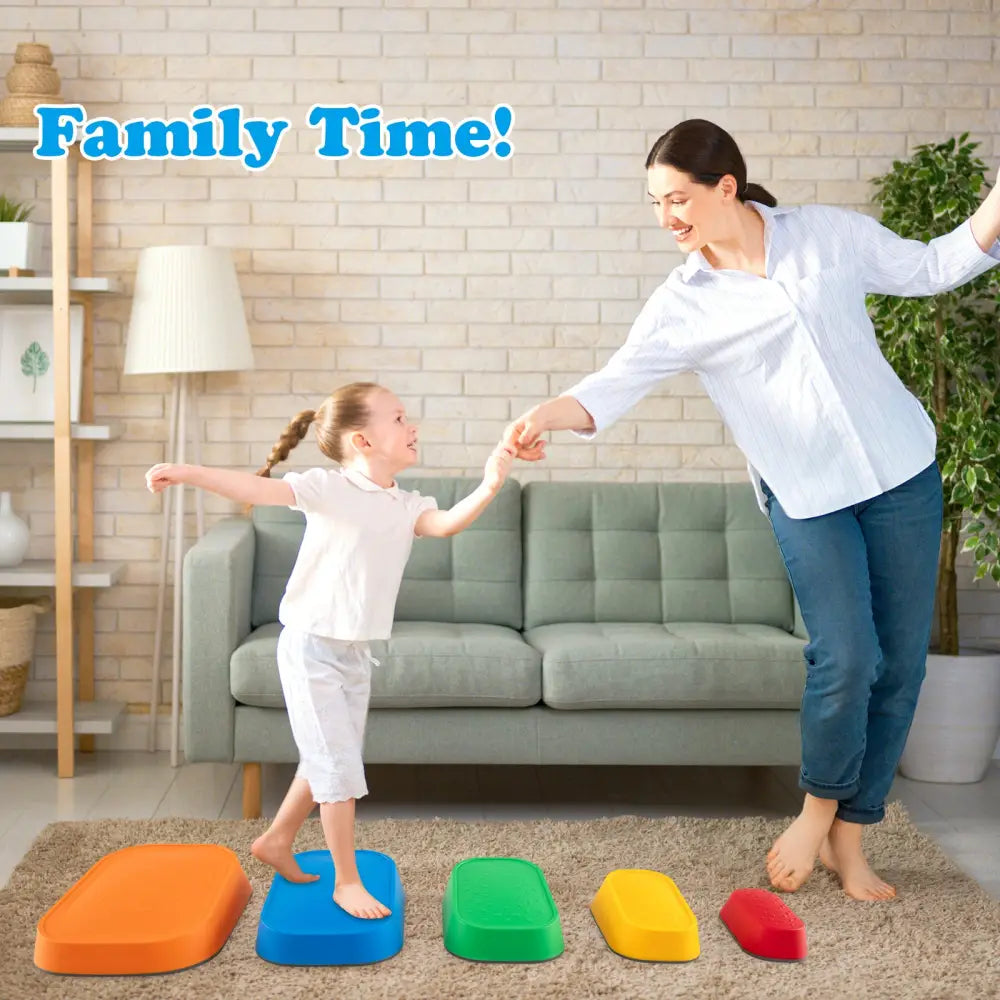 Stepping Stone for Kids 5Pcs Non-Slip Toddler River Stone Set-Multicolor - Multicolor - Toy Sports