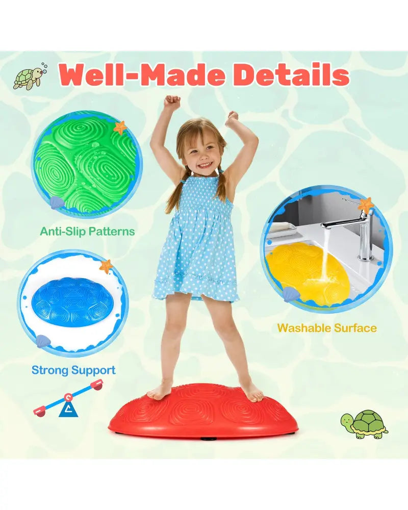 Stepping Stones for Kids 8 PCS Non-Slip Toddler Stepping Stones Balance Sensory Toys-Multicolor - Multicolor - Lawn