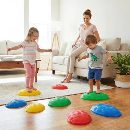 Stepping Stones for Kids 8 PCS Non-Slip Toddler Stepping Stones Balance Sensory Toys-Multicolor - Multicolor - Lawn