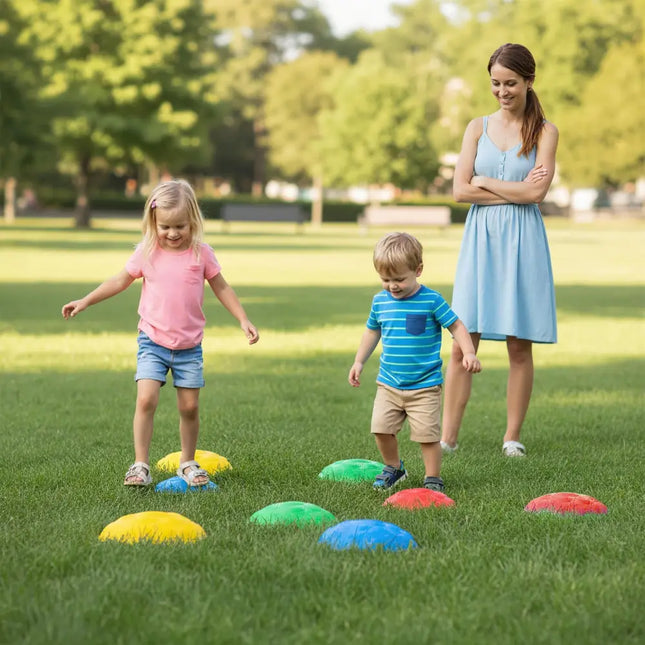 Stepping Stones for Kids 8 PCS Non-Slip Toddler Stepping Stones Balance Sensory Toys-Multicolor - Multicolor - Lawn
