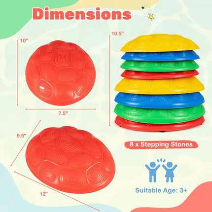 Stepping Stones for Kids 8 PCS Non-Slip Toddler Stepping Stones Balance Sensory Toys-Multicolor - Multicolor - Lawn