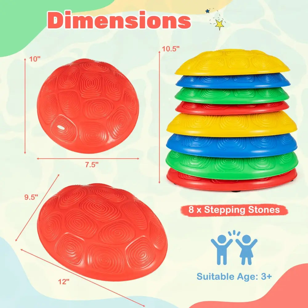 Stepping Stones for Kids 8 PCS Non-Slip Toddler Stepping Stones Balance Sensory Toys-Multicolor - Multicolor - Lawn