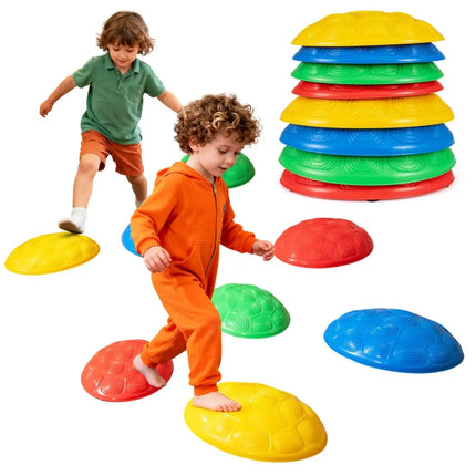 Stepping Stones for Kids 8 PCS Non-Slip Toddler Stepping Stones Balance Sensory Toys-Multicolor - Multicolor - Lawn