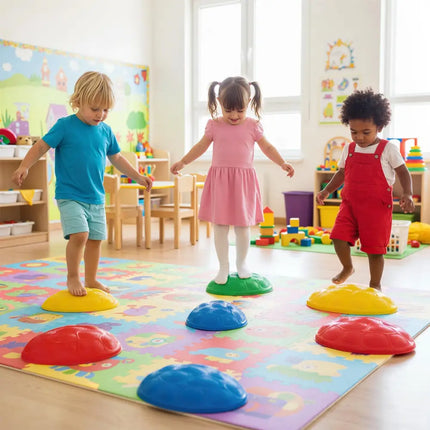 Stepping Stones for Kids 8 PCS Non-Slip Toddler Stepping Stones Balance Sensory Toys-Multicolor - Multicolor - Lawn