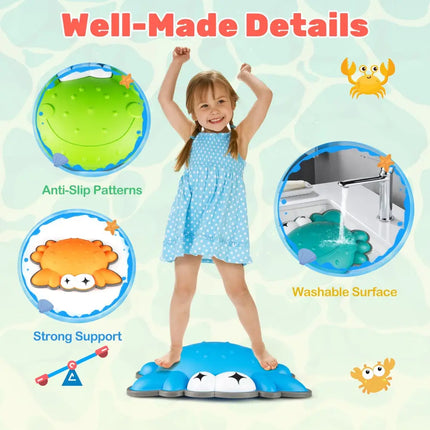 Stepping Stones for Kids 9 Pieces Non-Slip Toddler Stepping Stones Balance Sensory Toys-Multicolor - Multicolor - Lawn