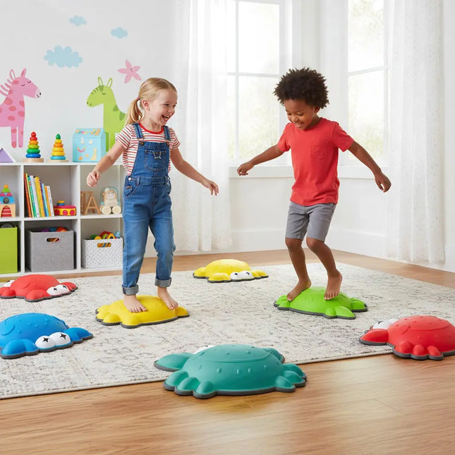 Stepping Stones for Kids 9 Pieces Non-Slip Toddler Stepping Stones Balance Sensory Toys-Multicolor - Multicolor - Lawn