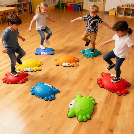 Stepping Stones for Kids 9 Pieces Non-Slip Toddler Stepping Stones Balance Sensory Toys-Multicolor - Multicolor - Lawn