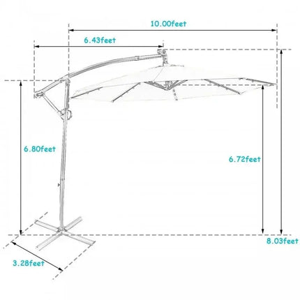 Summer Patio Luxury Bundle: 5-Pc Rattan Furniture Set 8-in-1 Water Slide & 10ft LED Offset Umbrella - Outdoor & Patio