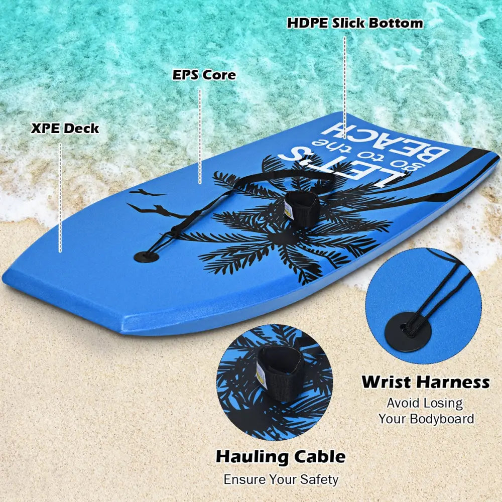 Super Lightweight Bodyboard Surfing with Leash EPS Core Boarding-L - Surfing