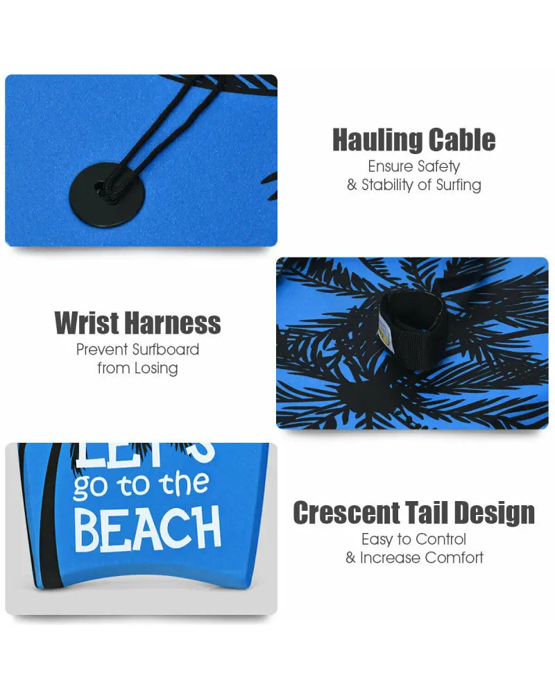 Super Lightweight Bodyboard Surfing with Leash EPS Core Boarding-L - Surfing