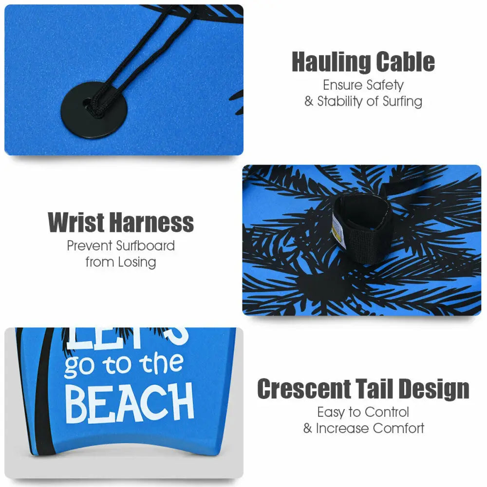 Super Lightweight Bodyboard Surfing with Leash EPS Core Boarding-M - Surfing