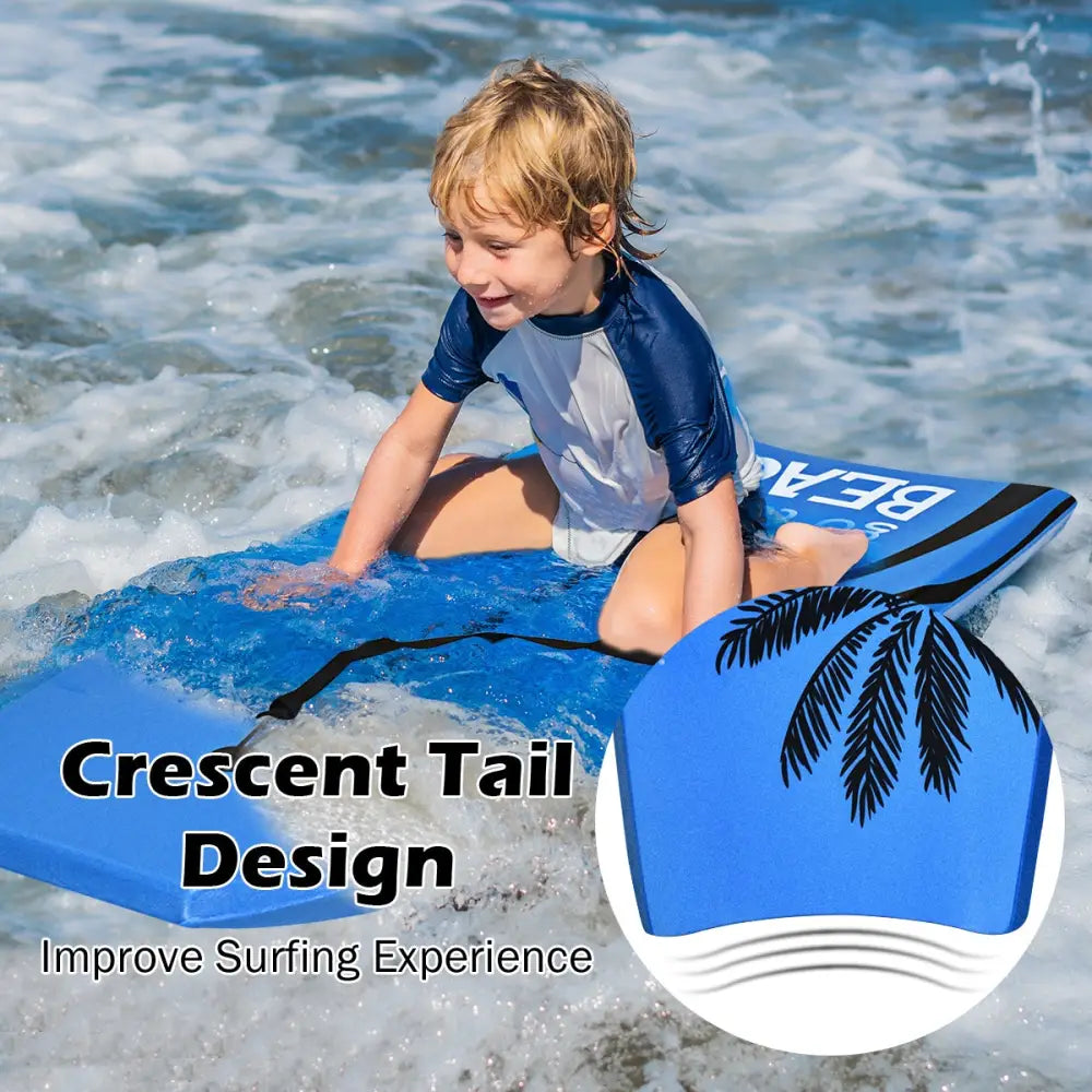 Super Lightweight Bodyboard Surfing with Leash EPS Core Boarding-M - Surfing