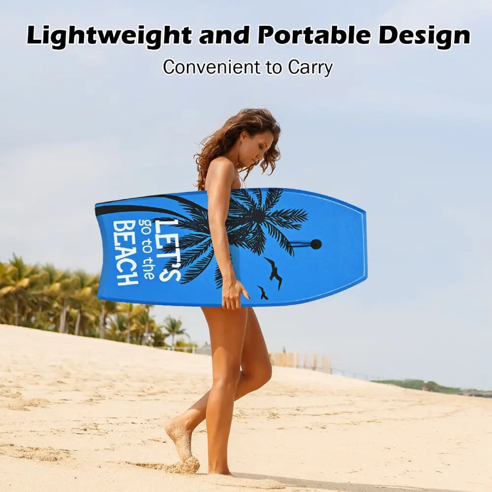 Super Lightweight Bodyboard Surfing with Leash EPS Core Boarding-M - Surfing