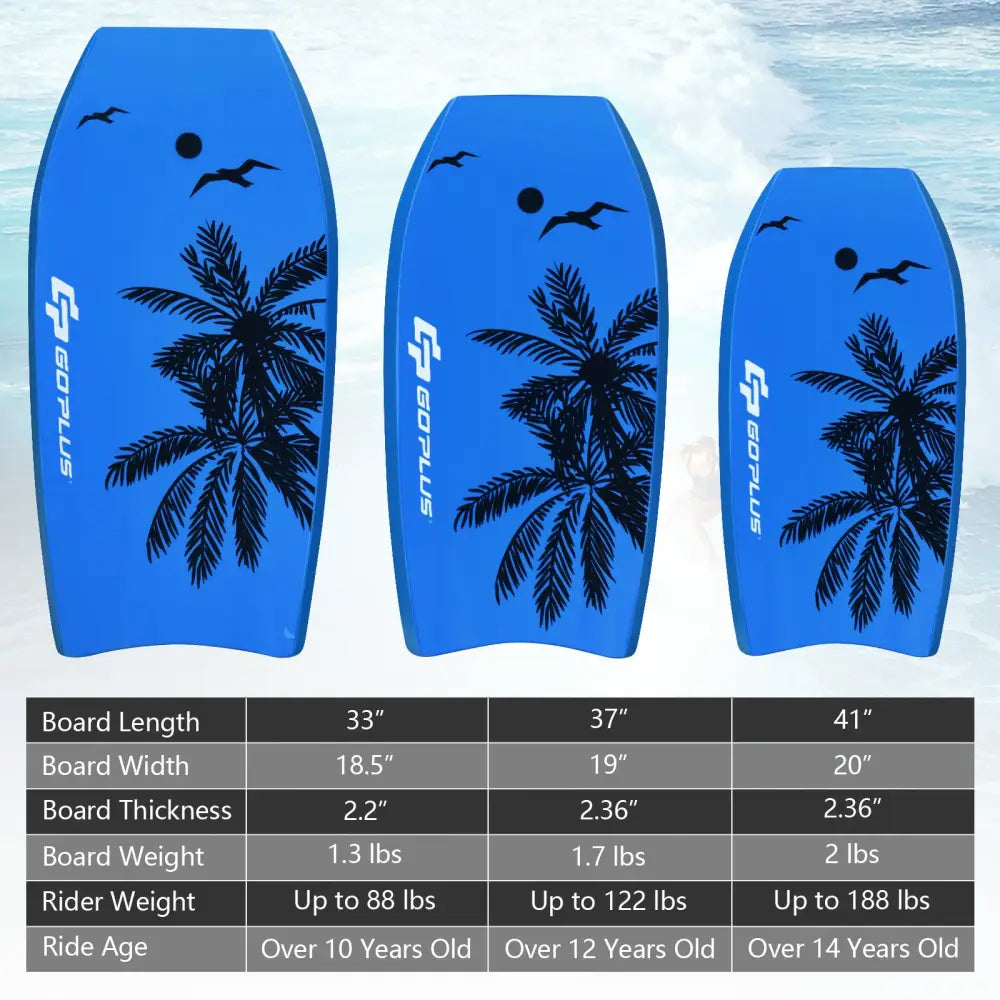 Super Lightweight Bodyboard Surfing with Leash EPS Core Boarding-S - Blue - Surfing