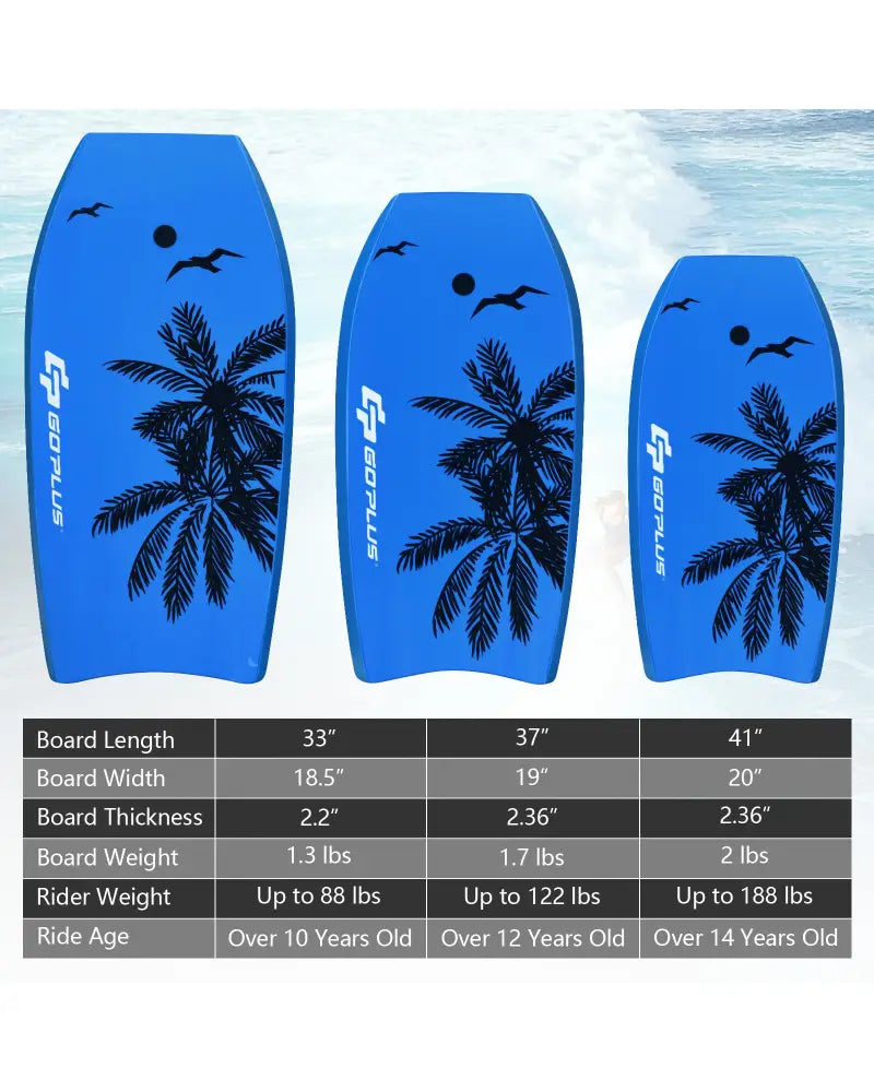 Super Lightweight Bodyboard Surfing with Leash EPS Core Boarding-S - Blue - Surfing